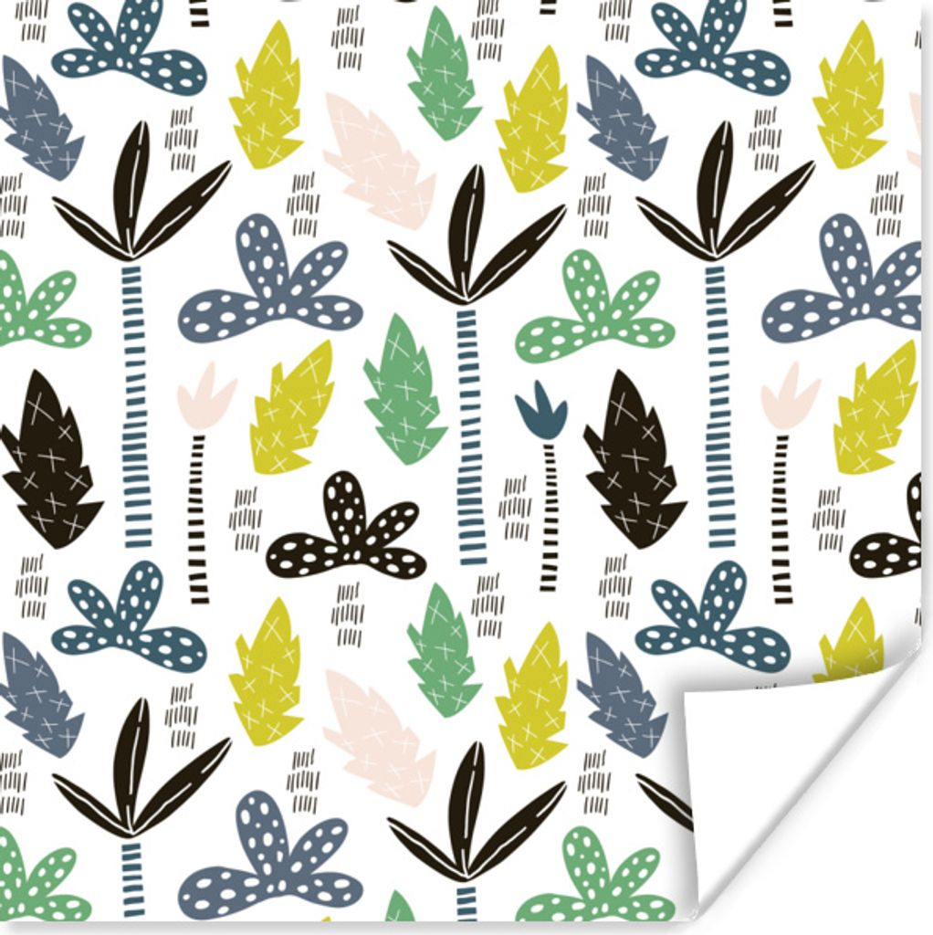 MuchoWow Poster Dschungel - Muster - Abstrakt 75x75 cm - Wand Dekoration