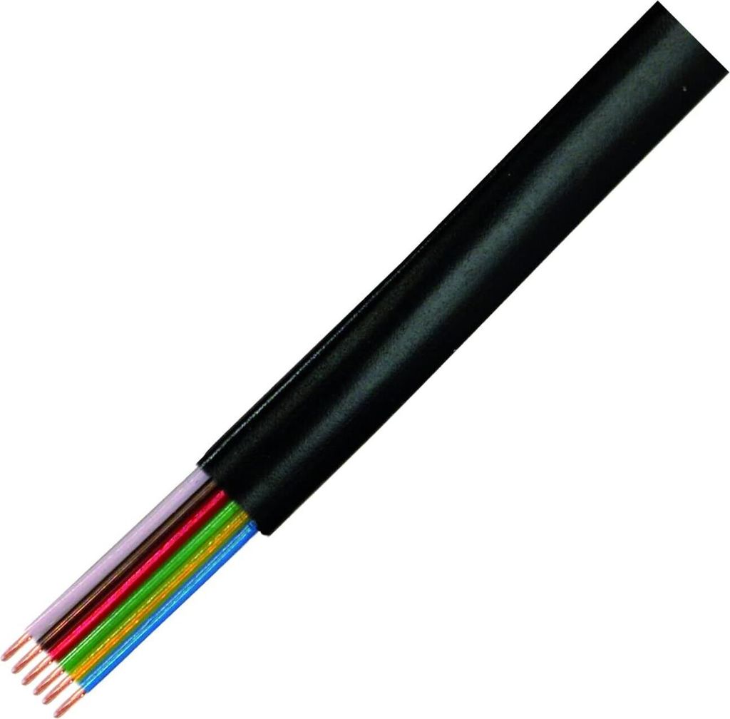 LogiLink Telefonkabel 100 m 6-adrig flach schwarz