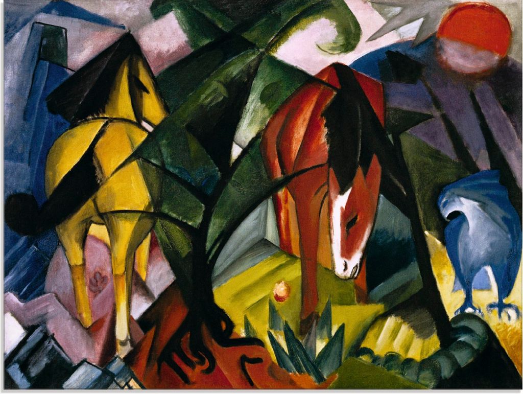 ARTland Glasbild Pferde und Adler. 1912 Größe: 60x45 cm