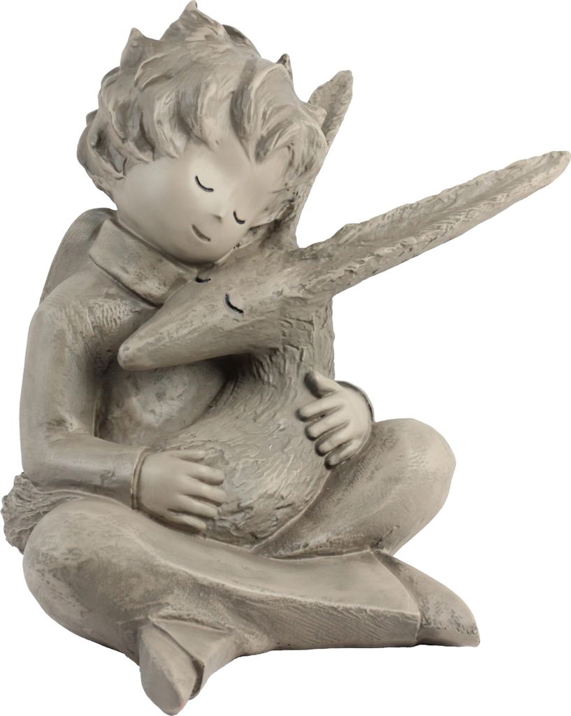 Vidroflor Kunststein Der Kleine Prinz mit Fuchs Antoine de Saint-Exupéry, Klein, Leicht, Befüllbar, Wetterfest