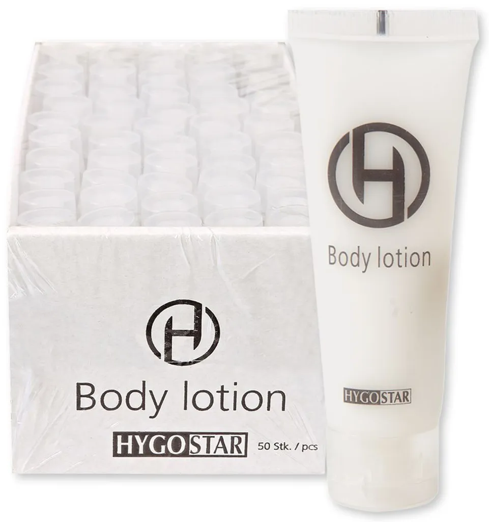 Lotion corps HYGOSTAR tube blanc 30ml format voyage - lot de 50 pz