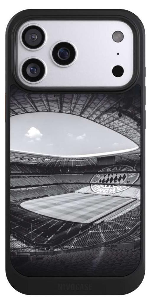 NIVOCASE Hülle für Apple iPhone 17 Pro Max Handyhülle NIVOcore Case Schwarz FC Bayern München FCB Stadion
