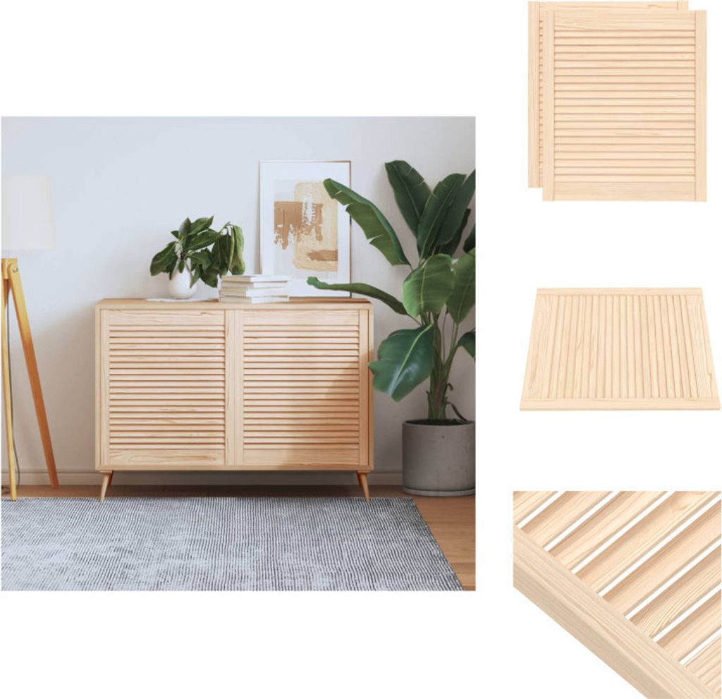 vidaXL Schranktüren Lamellen-Design 2 Stk. 69x59,4 cm Massivholz - Schranktüren