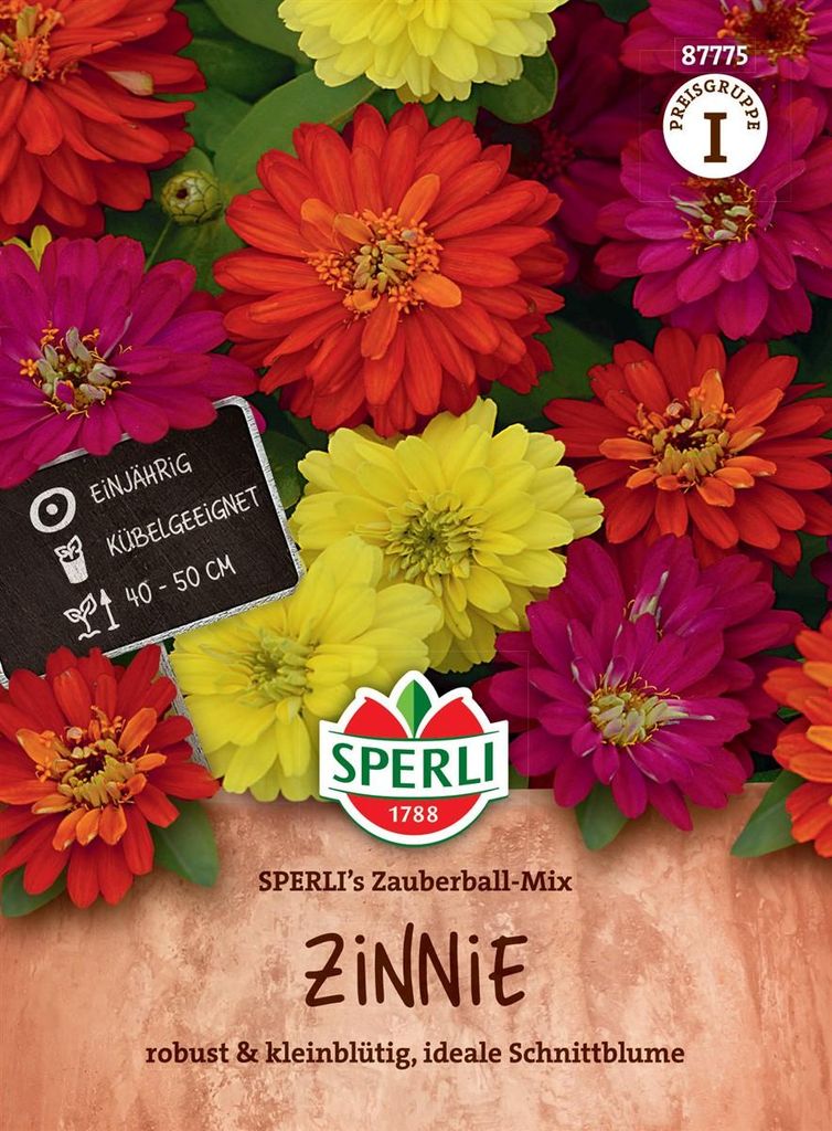 SPERLI Zinniensamen Zauberball Mix 15 Pflanzen