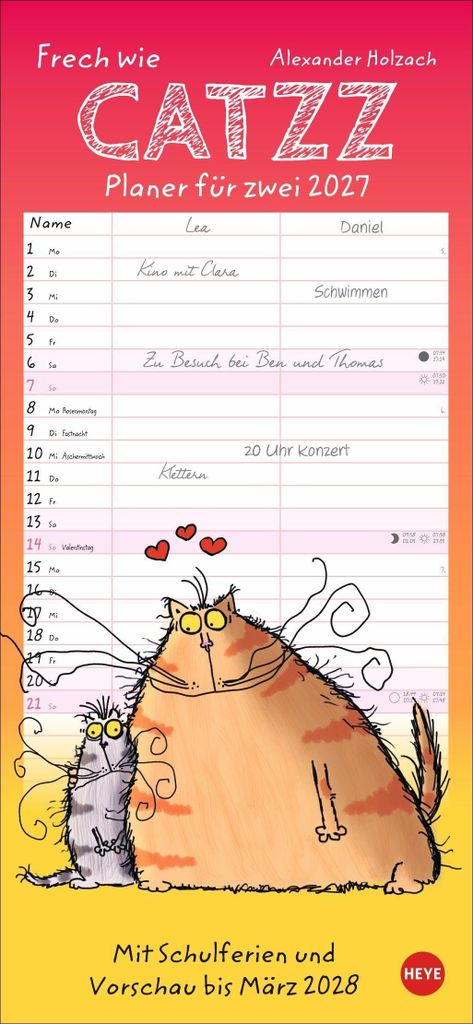 Heye Kalender 2027 Catzz Katzen-Cartoons mit Witzigen Produktbild 