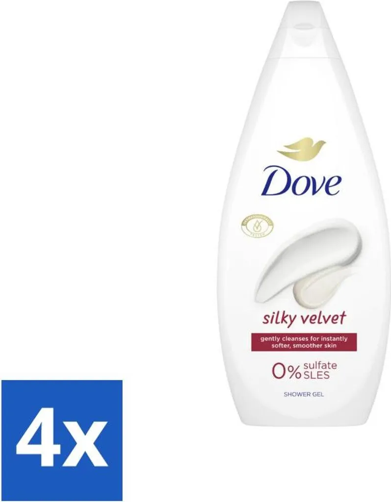 Crema doccia Dove - Velluto di seta - 720 ml - Confezione risparmio - 4 pezzi