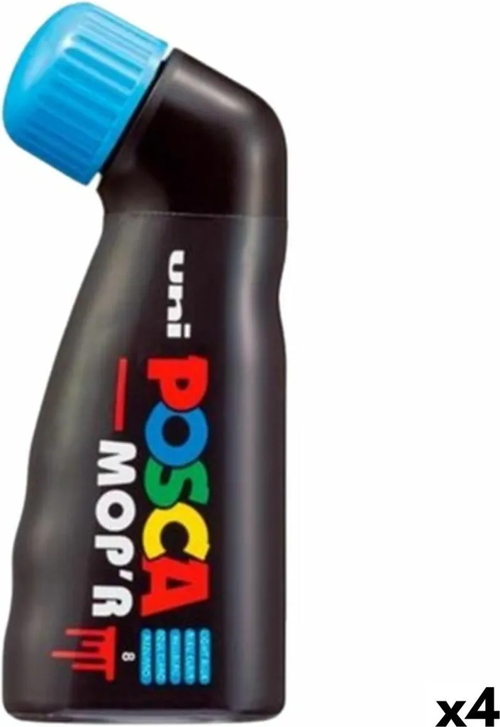 Marqueur POSCA MOP'R PC-22R Bleu Clair, Lot de 4 Feutres Peinture XXL