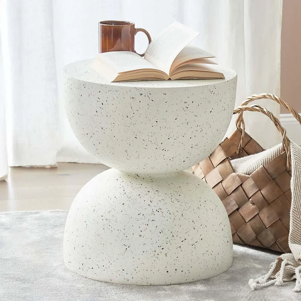 Petite table ronde blanche Farum Ø 40 cm bout de canapé design chic