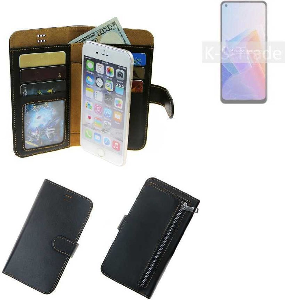 K-S-Trade Schutz Hülle kompatibel mit Oppo A96 5G Klapphülle Case Phone cover Slim Handytasche Handy Hülle schwarz aus Kunstleder (1 Stk)