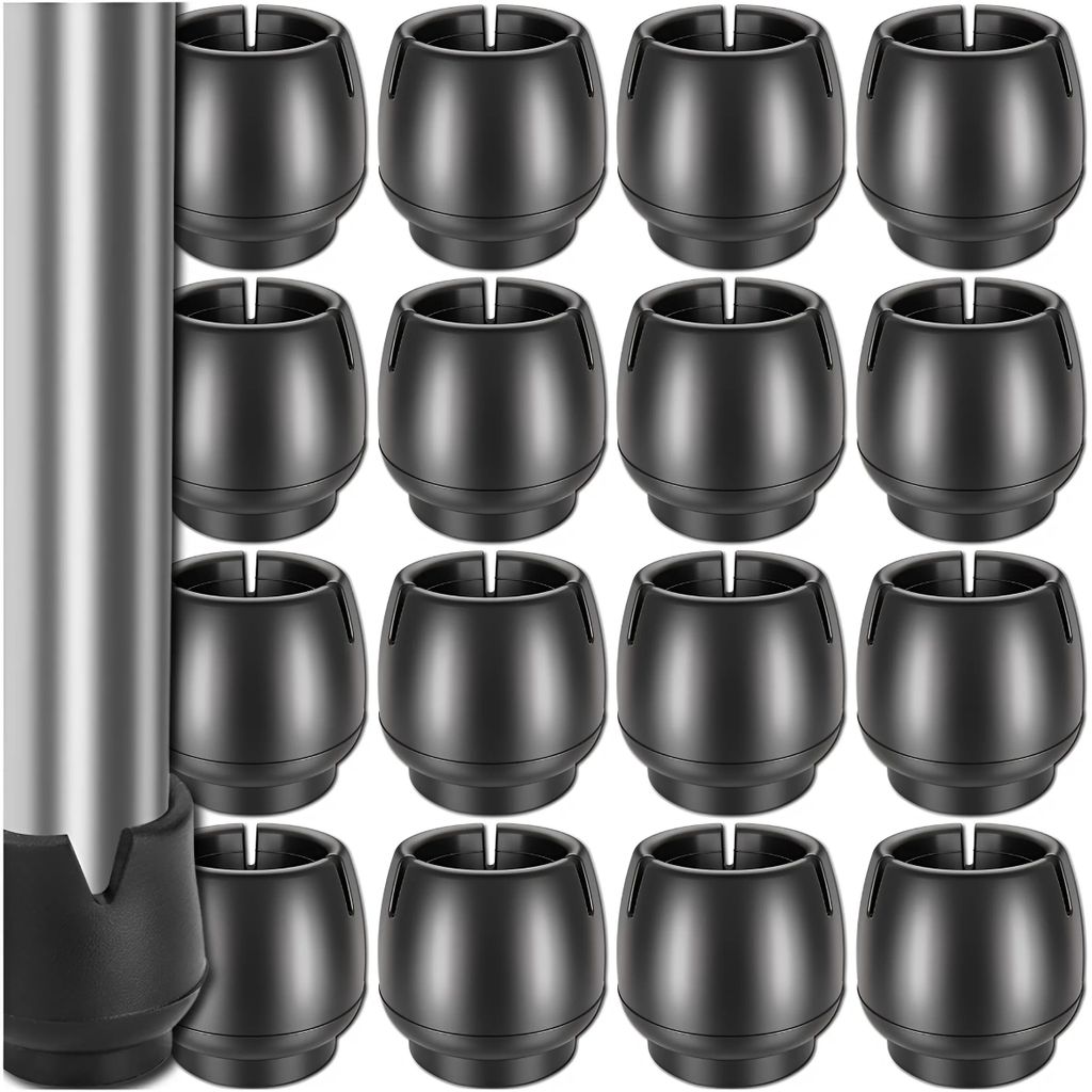 16x Stuhlbein Kappen 12-16mm Mit Filz Schwarz Bodenschutz Produktbild 