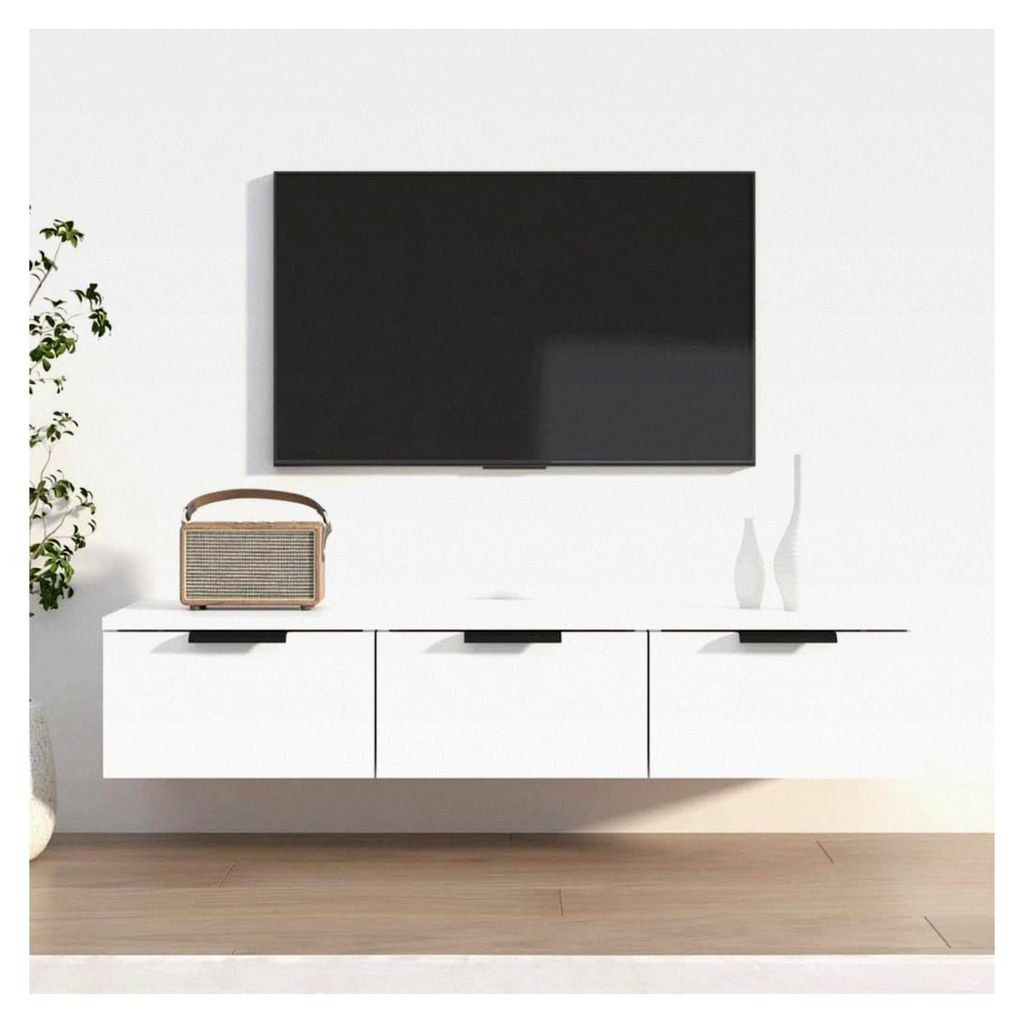 Hängeschrank Weiß 102x30x20 cm aus Holzwerkstoff