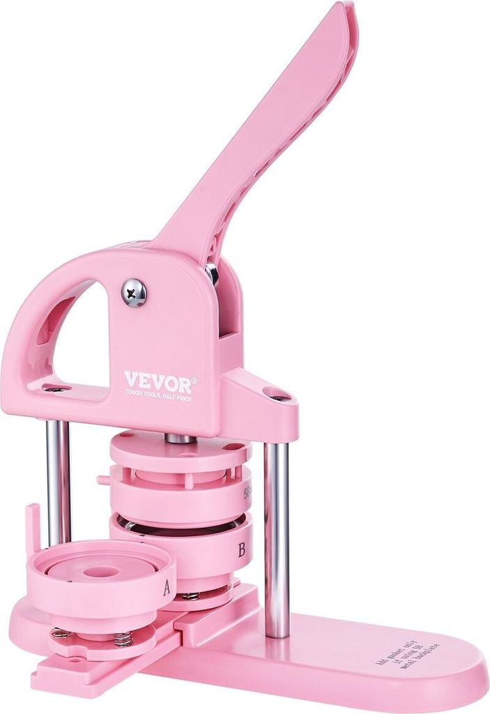 Button Maker, 1/1.25/2.28 inch(25/32/58mm) 3-IN-1 Pin Maker, 300pcs Button Parts, Button Maker Machine with Panda Magic Book, Ergonomic Arc Handle ...