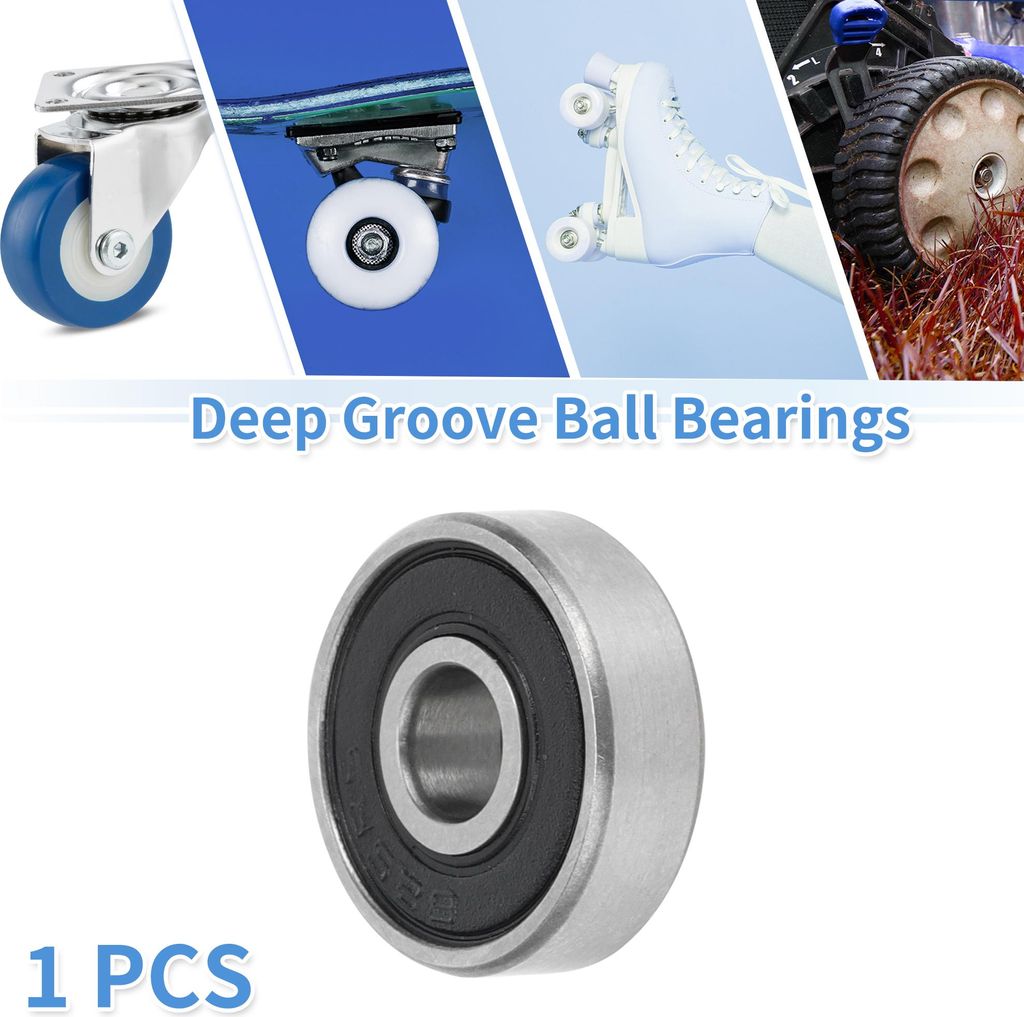 Kugellager 625-2rs Rillenkugellager P6 5x16x5mm Geschmierte Lager Doppelgummilippe Schwarz Silberton Roller Skateboard Rad