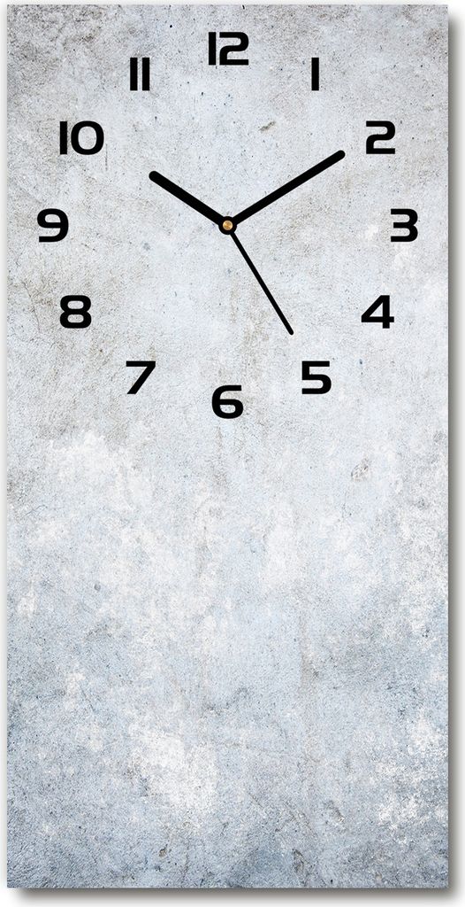 Wanduhr aus Glas – 30x60 cm - Glasbild - Glasuhr - Gehärtetes Glas -Konkreter Hintergrund