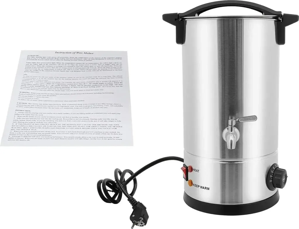 Fondeur de cire 10L - Fini le bain-marie avec ce fondoir 1800W Argent
