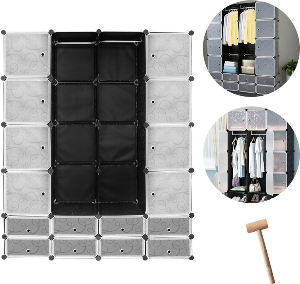 Jiubiaz Kleiderschrank Regalsystem Kreativität Schrank Aufbewahrung DIY Badregal Regal 16 Würfel
