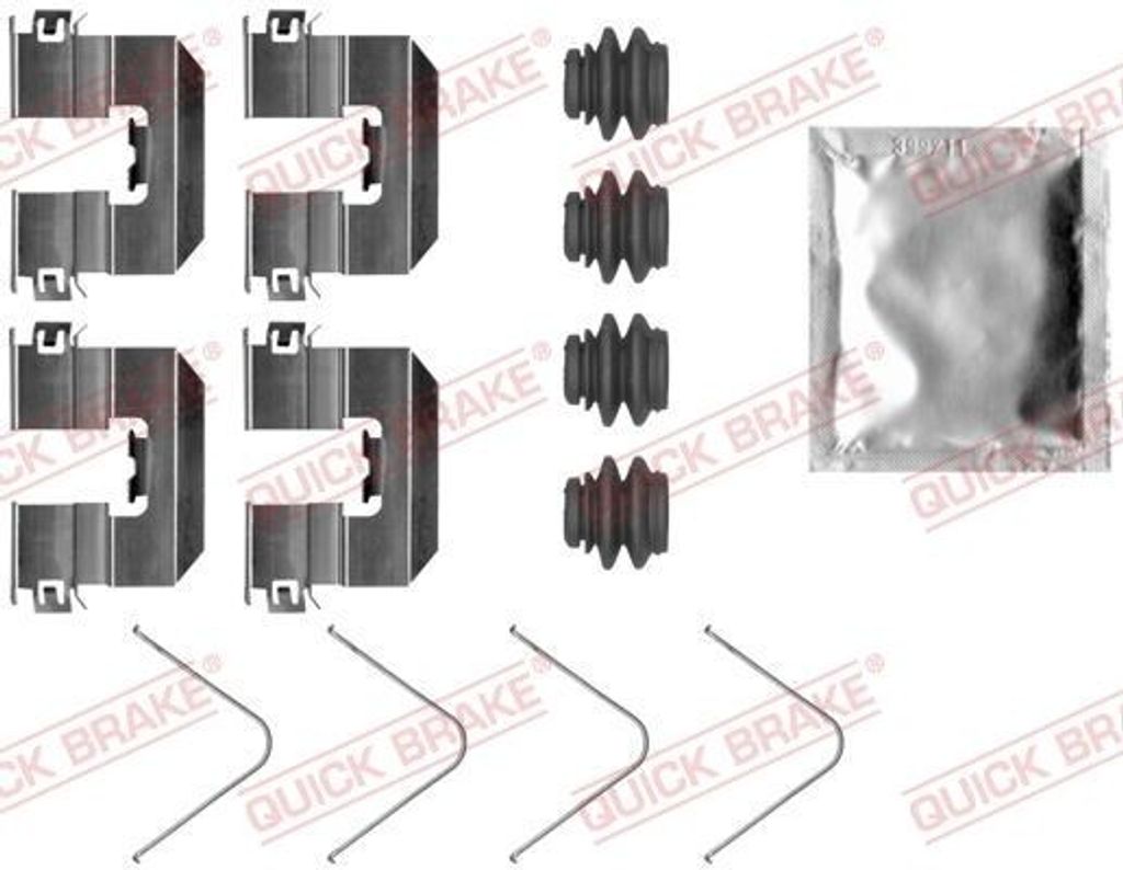 QUICK BRAKE 109-0095 Zubehörsatz Scheibenbremsbelag Hinten für HYUNDAI IONIQ (AE) für KIA Niro (DE)