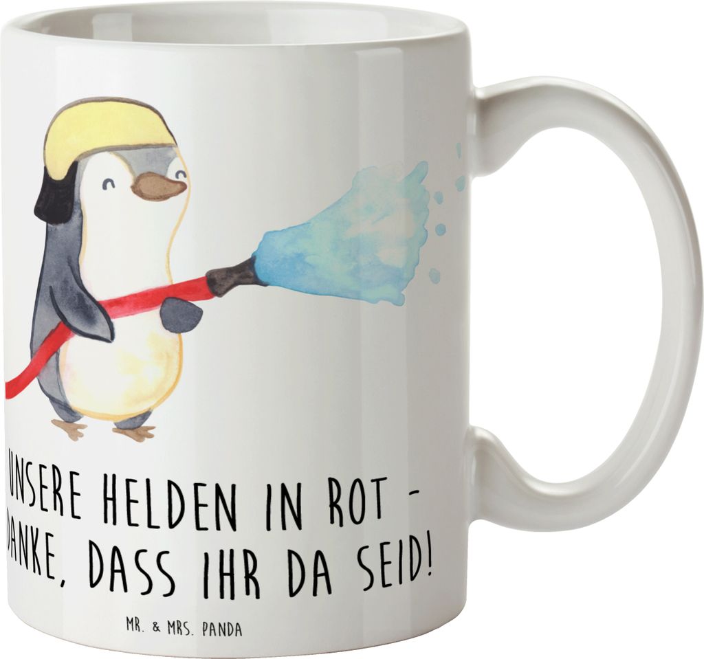 Mr. & Mrs. Panda Kaffeetasse Feuerwehrmann Helden - Weiß - Produktbild 