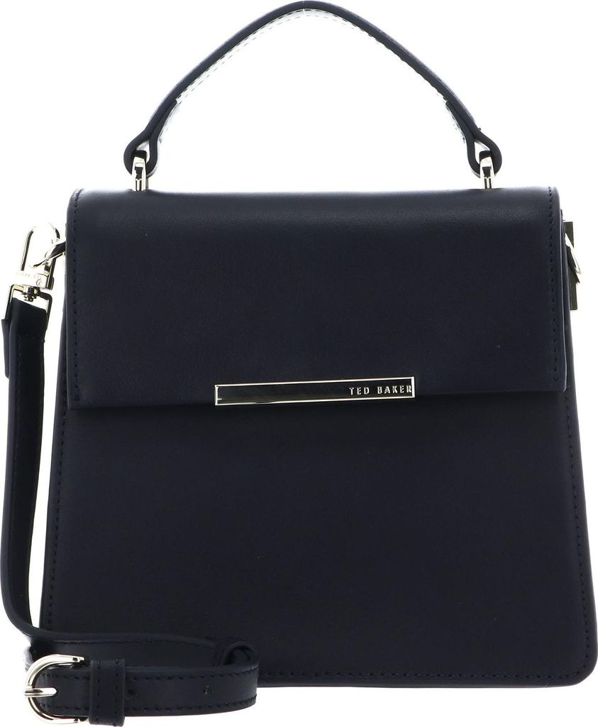 Ted Baker Leder Handtasche Umhängetasche Reylynn Bar Detail Top Handle Bag Navy dunkelblau