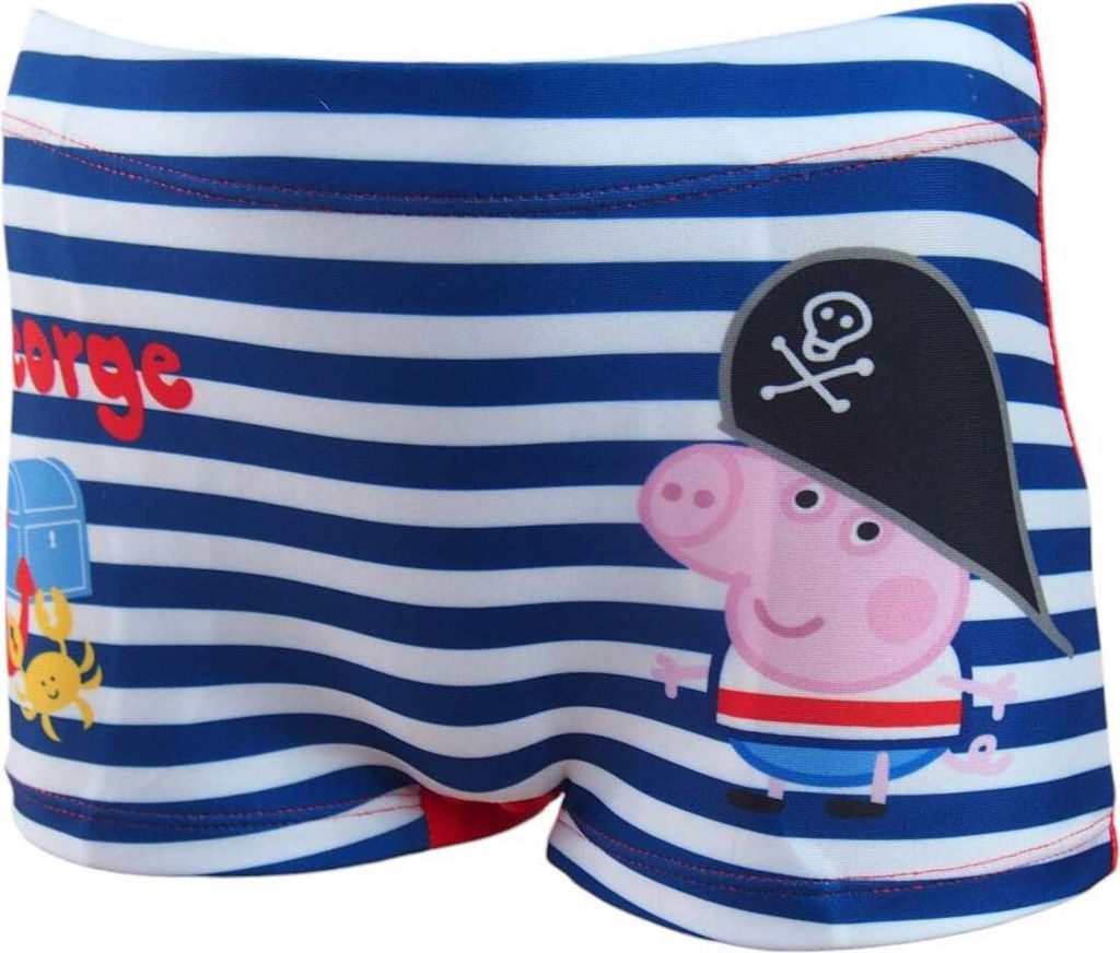 Peppa Pig Badehose George Pirat Jungen Schwimmhose Blau Rot 104/110