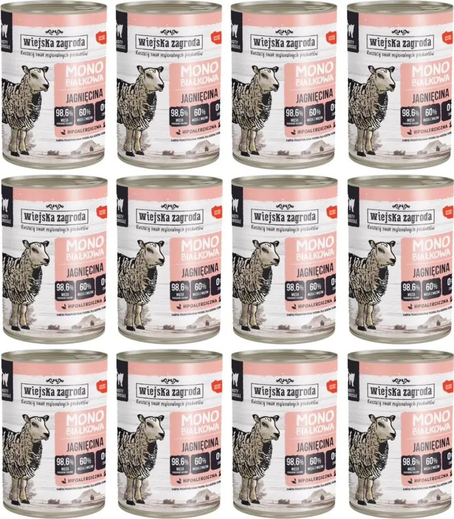 Wiejska Zagroda Pâtée Monoprotéine Agneau pour Chat - Lot de 12x400g