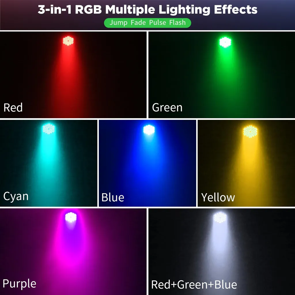 Projecteur de Scène RVB DMX512 avec Prise UE - Éclairage LED Studio 1 Unité