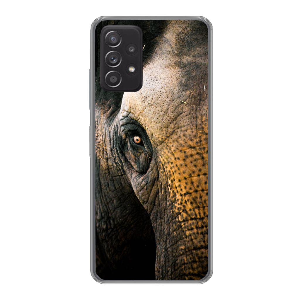 MuchoWow Handyhülle Schutzhülle Hülle für Samsung Galaxy A53 5G Elefant - Nahaufnahme - Tiere - Natur Silikon Softcase Handy Hülle - Schutza...