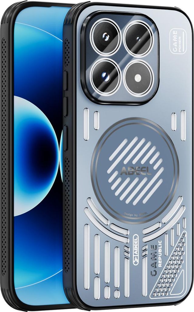 Magnetische Hülle für Xiaomi 17 mit Linsenabdeckung, Aluminium Stoßfestes Schutzhülle mit Wärmeableitung Blau