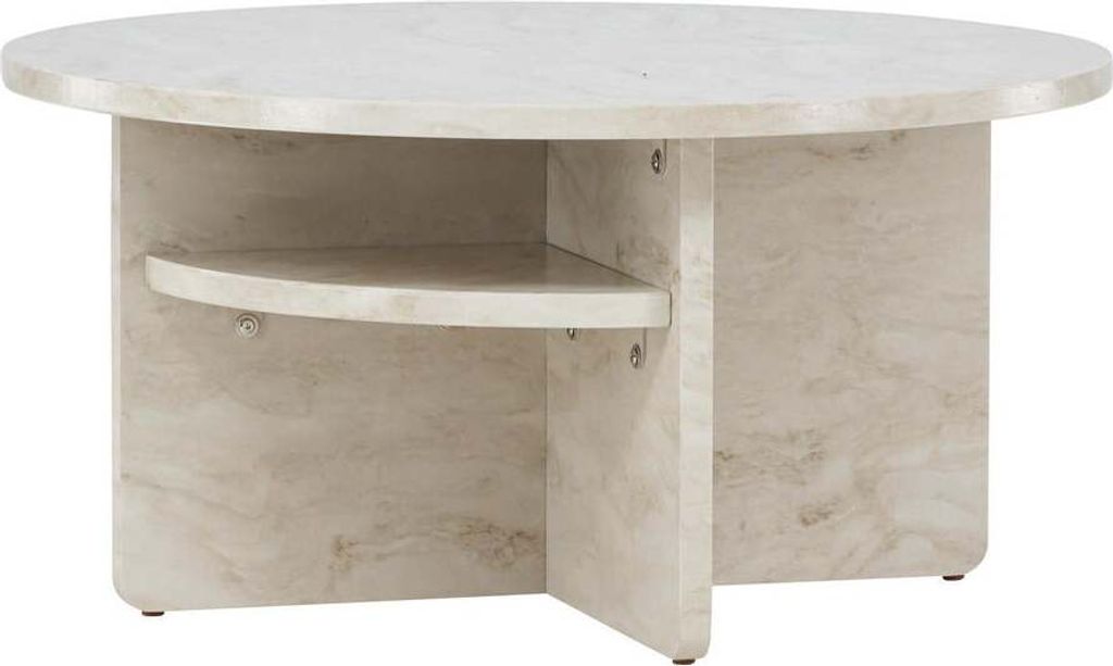 FURNLUX Couchtisch Alesund Beige 85cm / Hauptfarbe: Beige / Abmessungen: 85 x 85 x 42 cm