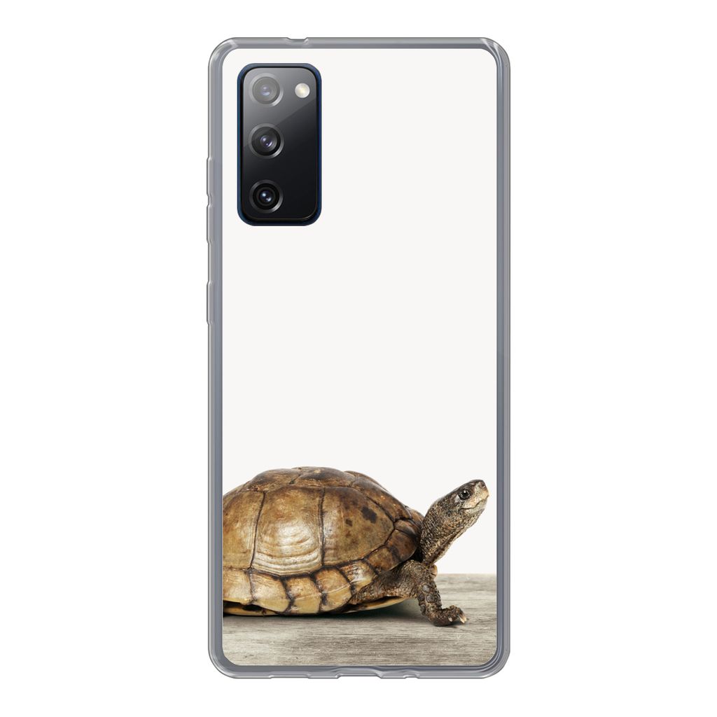 MuchoWow Handyhülle Schutzhülle Hülle für Samsung Galaxy S20 FE Schildkröte - Junge - Tiere - Kinder - Mädchen Silikon Softcase Handy Hüll...