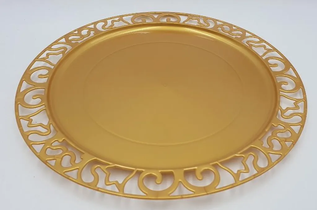 Assiette de présentation ajourée Fi-300 en plastique rigide - 4 unités
