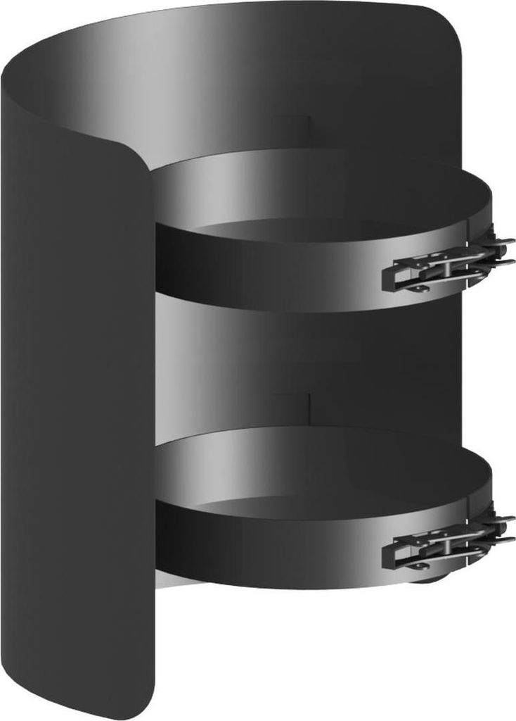 Ø 130 mm Ofenrohr Strahlungsschutz - 25 cm - schwarz