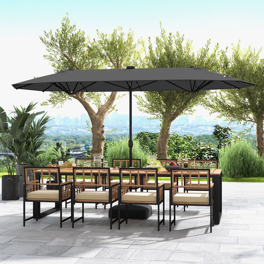 COSTWAY Doppelsonnenschirm 400x 200cm, Gartenschirm mit Produktbild 