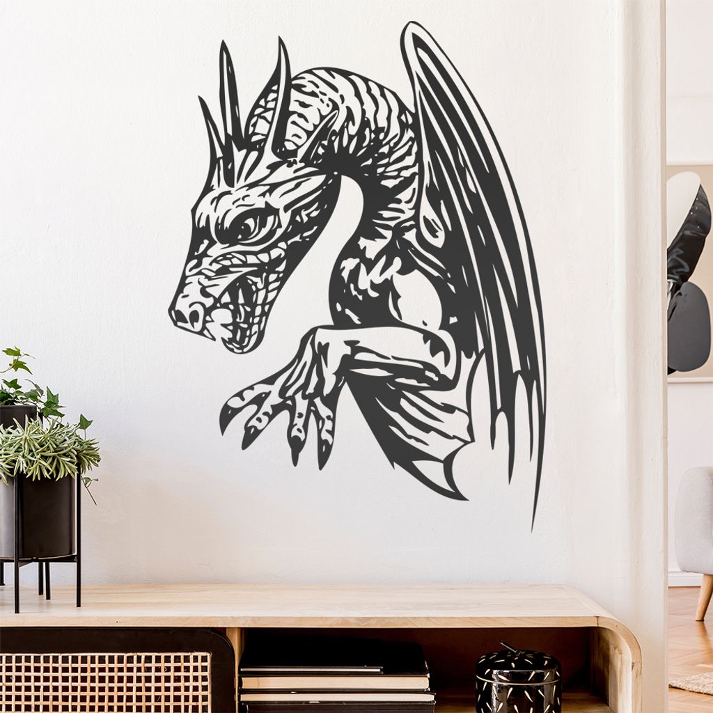 Drachen Klaue Wandtattoo in 6 Größen - Wandaufkleber Wall Sticker - Dekoration, Küche, Wohnzimmer, Schlafzimmer, Badezimmer