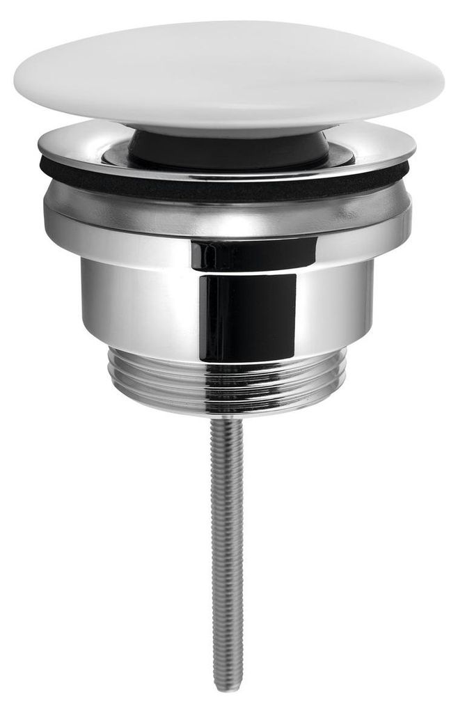 Sapho Ablaufgarnitur 5/4“, click-clack, Keramik-Stopfen, 5-65mm, Weiß