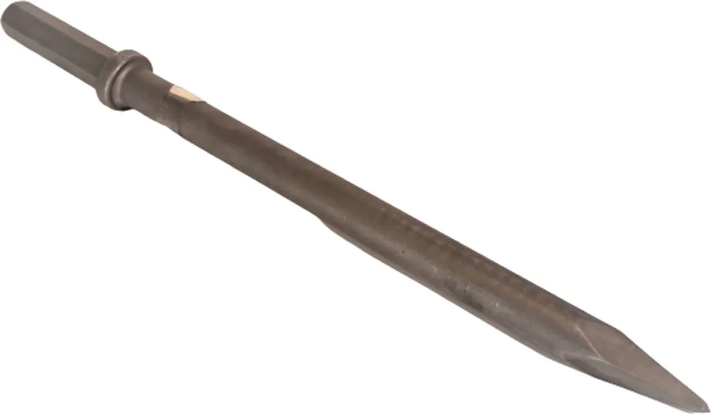 Burin Pointu Hexagonal 700 mm en Acier Trempé pour Chantier de Maçon