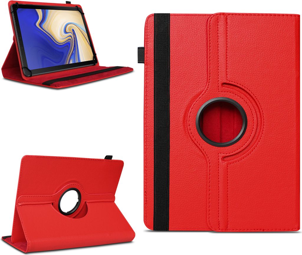 Tablet Hülle Samsung Galaxy Tab S4 10.5 Tasche Schutzhülle Case Cover DrehbarFarben:Rot