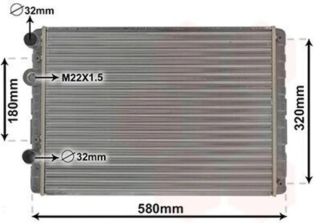 Radiateur moteur VAN WEZEL 58002130 pour VW POLO 6N1 et 6N2