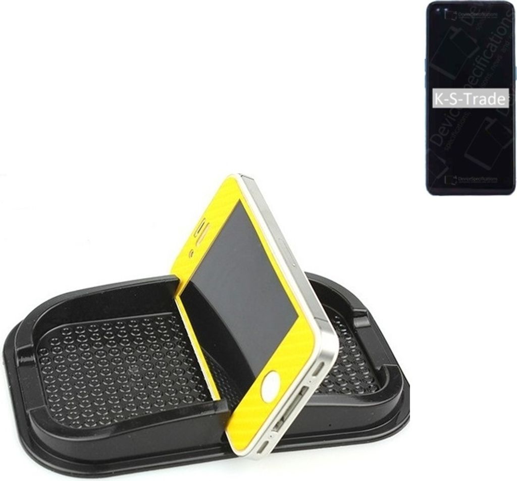 K-S-Trade Auto Anti Rutsch Matte Smartphone-Halter kompatibel mit Oppo Reno4 Haft Pad Armaturenbrett Handy-Halterung Silikon