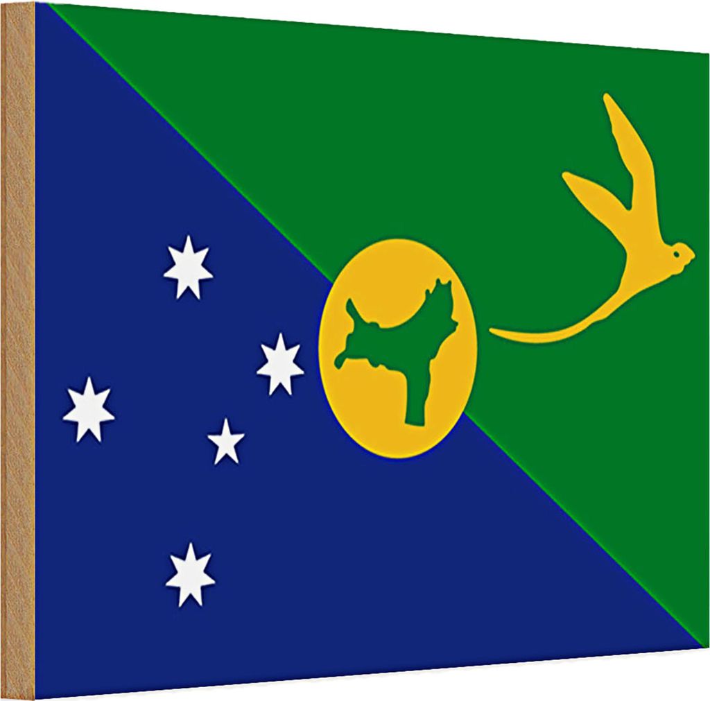 Holzschild Flagge Weihnachtsinsel 30x20cm Christmas Island