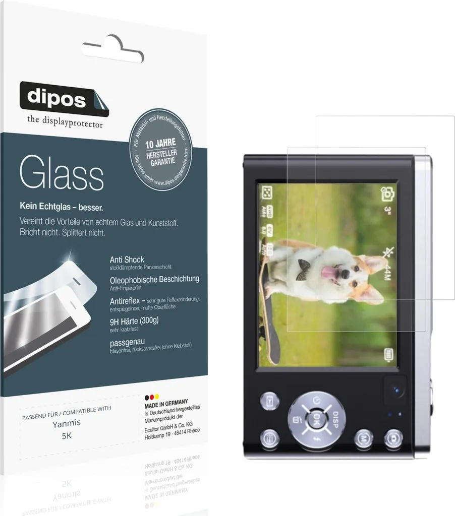 Protezione Display Yanmis 5K: 2x Vetro Flessibile 9H dipos Opaco