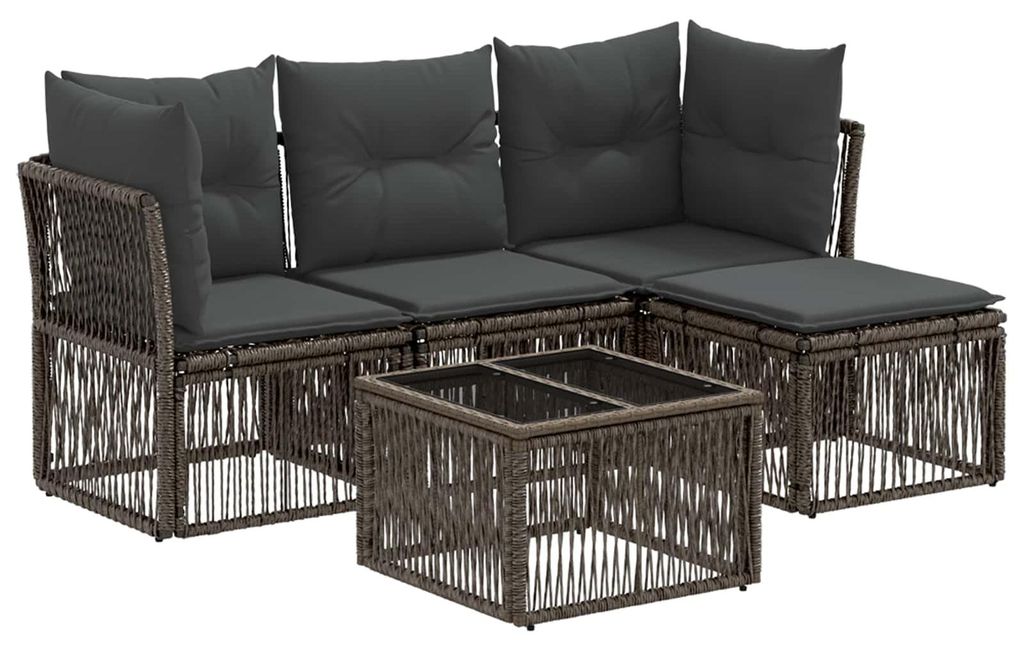 Möbel Gartensofa-set 5 pcs Grau Poly-Rattan - Gartenmöbelgarnituren CC1076