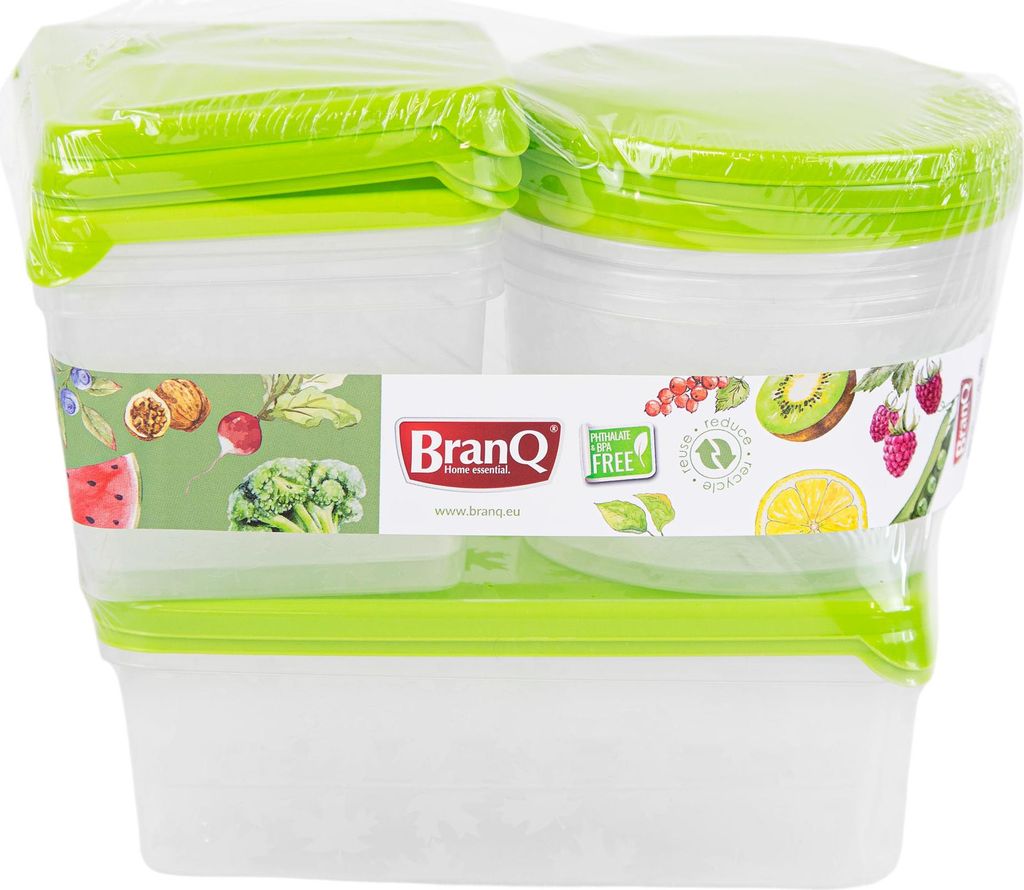 Sada plastových dóz na potraviny 10 kusů dóz zelená Obrázek produktu 