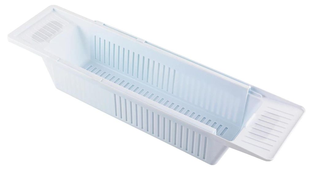 Badewannenablage & Badewannentablett - Ausziehbar - PP-Kunststoff - 80×15×10 cm - Weiß
