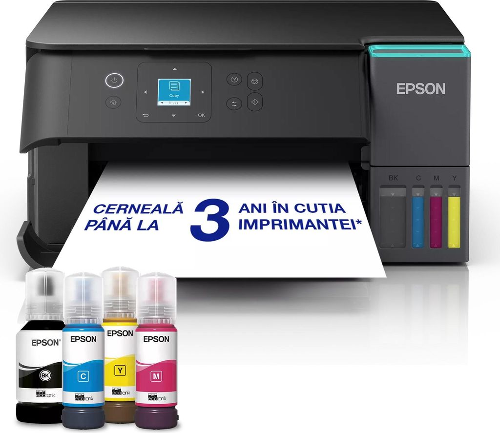 Multifunktions-Farb-Tintenstrahldrucker mit CISS, Epson EcoTank L4360, A4, Duplex, WLAN, 4800 x 1200 dpi, schwarz