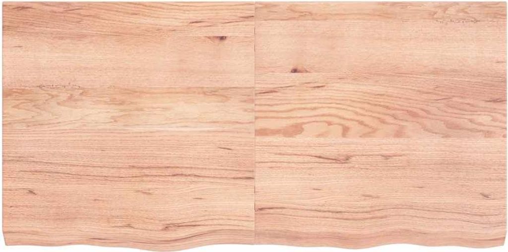 vidaXL Tischplatte Hellbraun 120x60x(2-6)cm Massivholz Eiche Behandelt