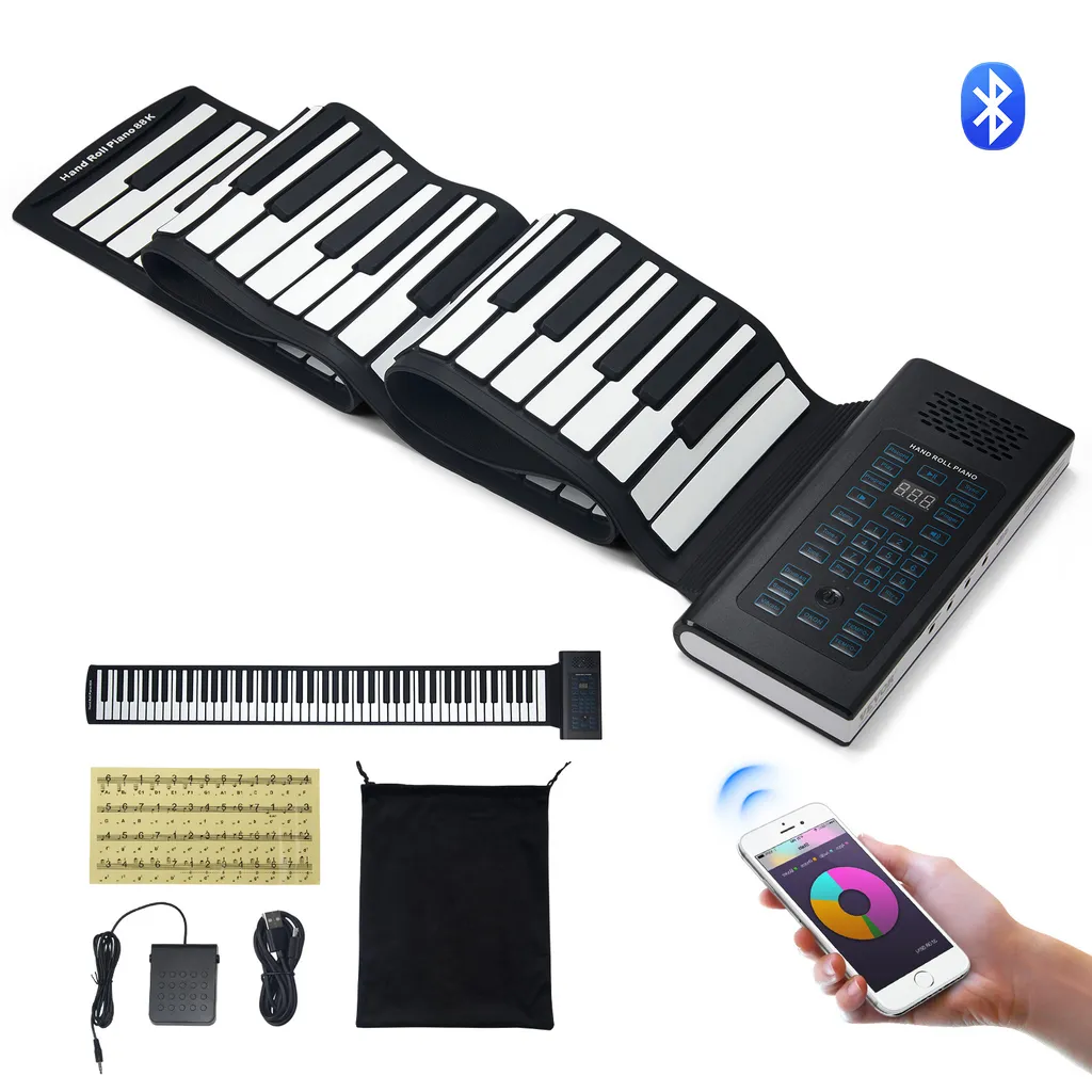 Clavier numérique flexible 88 touches avec batterie rechargeable