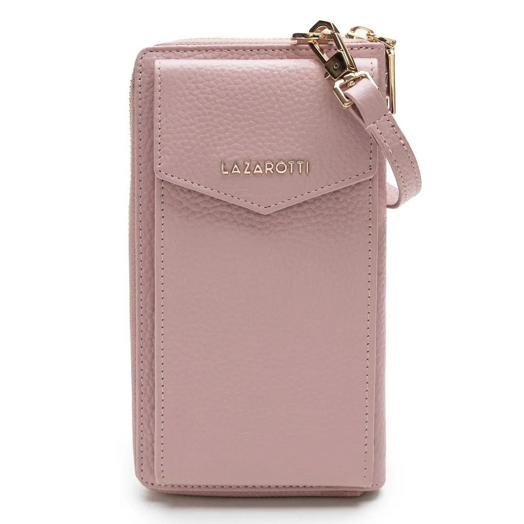 Lazarotti Bologna Crossbody Wallet Leather Pink - Portafoglio XL