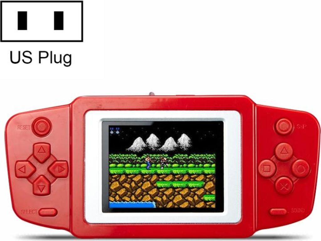 CoolBaby RS-33 268 in 1 Classic Games Handheld Game Console mit 2,5 Zoll Farbbildschirm, US Plug(Red)