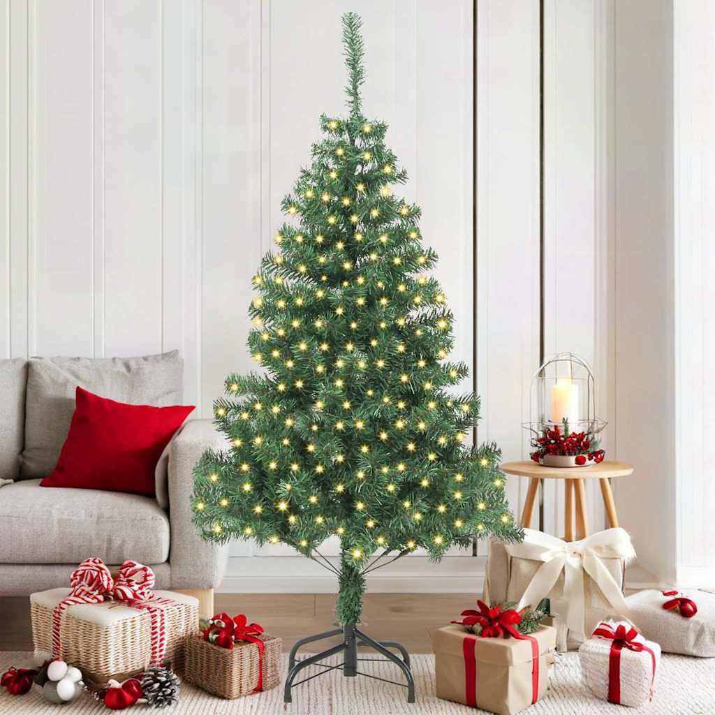 "Schlussverkauf" Weihnachtsbaum(1 pc) - Kunstbaum/Tannenbaum - mit 300 LEDs mit Ständer Grün 180 cm PVC C7653
